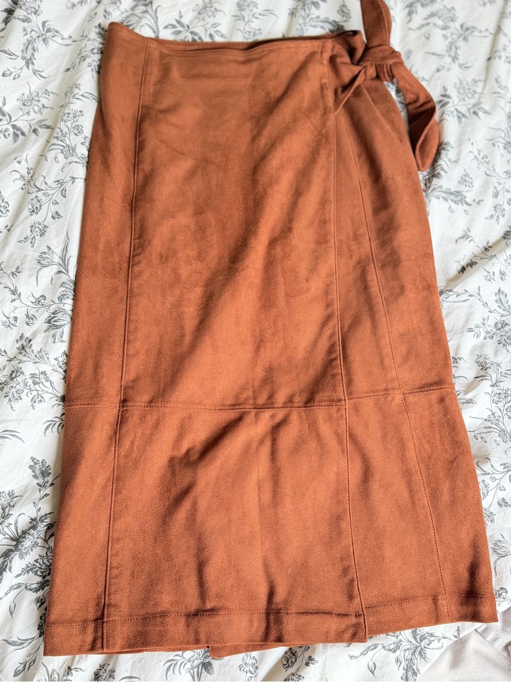Anthropologie Suede Tie-Waist Midi Skirt | Size S